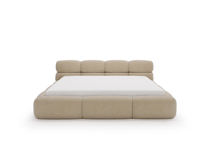 Polsterbett mit Bettkasten und Bettrost 200x200 Sweet Low Dunkelbeige