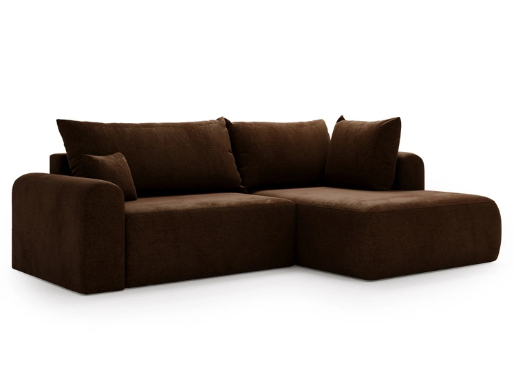 Ecksofa L-Form mit Schlaffunktion und Bettkasten Savana Bis Braun