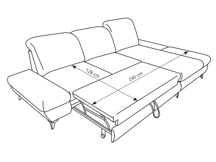 Ecksofa L-Form Links mit Schlaffunktion und Bettkasten Hannover Orange