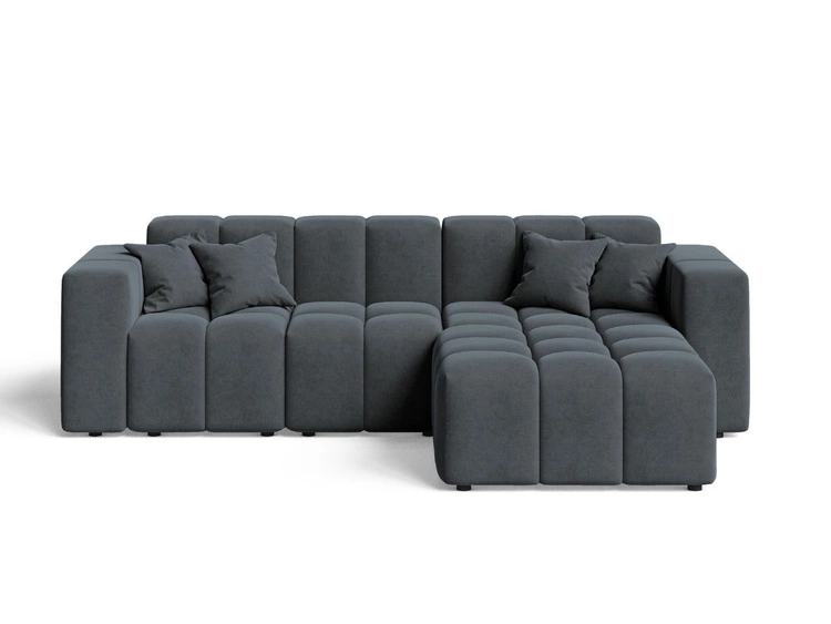 Ecksofa L-Form Rechts Moderne Ecksofa Loopo Dunkelgrau