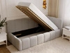 Jugendbett Einzelbett mit Bettkasten und Lattenrost 90x200 Cloud One Grau Bouclé-Stoff 