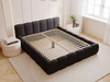 Polsterbett ohne Bettkasten mit Lattenrost 200x200 Cloud Low aus Bouclé-Stoff Schwarz