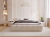 Polsterbett ohne Bettkasten mit Lattenrost 180x200 Cloud Low aus Bouclé-Stoff Beige
