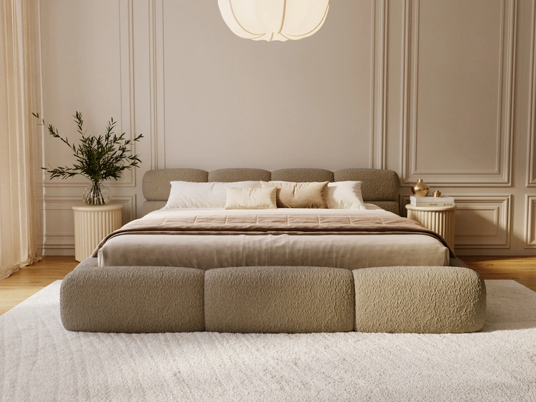 Polsterbett mit Bettkasten und Bettrost 140x200 Sweet Low Braun