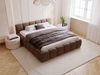 Polsterbett ohne Bettkasten mit Lattenrost 160x200 Cloud Low aus Samtstoff Braun