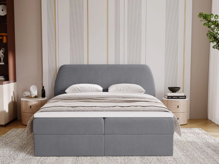Boxspringbett mit Bettkasten 180x200 Bogota Dunkelgrau