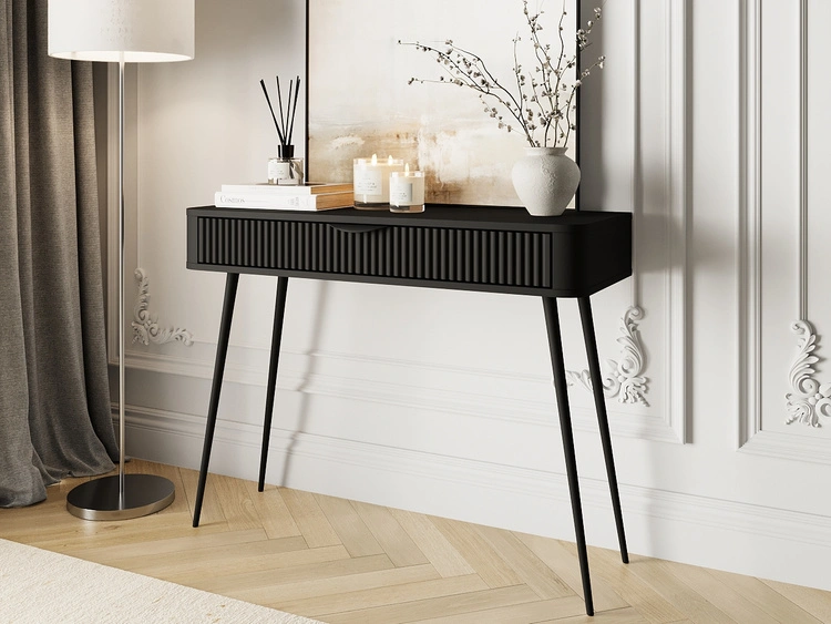 Schminktisch mit Schwarzen Metallbeinen Latina Schwarz