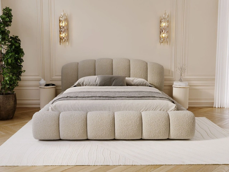 Polsterbett mit Stauraum und Lattenrost 200x200 Cloud Soft Beige