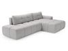 Ecksofa L-Form Rechts mit Schlaffunktion und Bettkasten Montero Grau