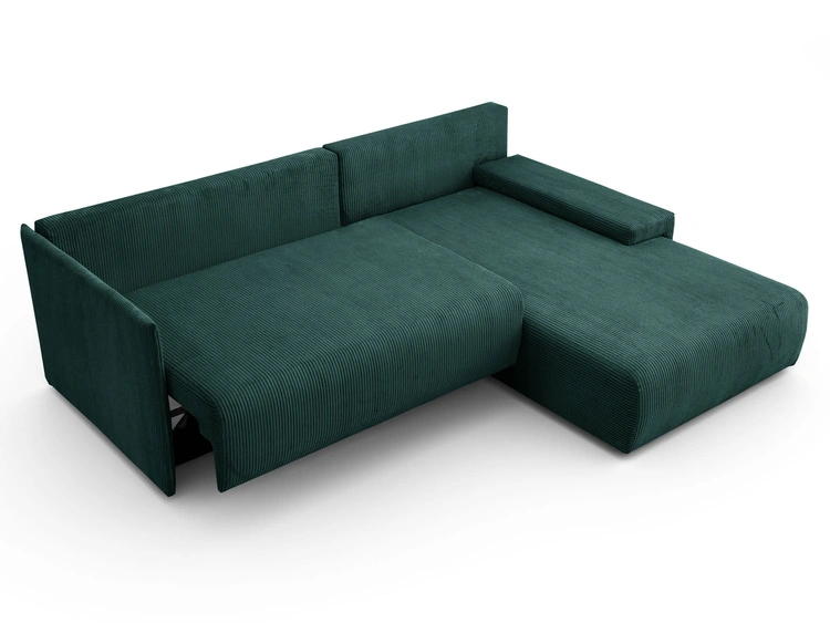 Ecksofa L-Form mit Schlaffunktion und Bettkasten Merivo Grün