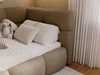 Gepolstertes Jugend-Einzelbett mit Bettkasten und Lattenrost 90x200 Modo One Links Braun