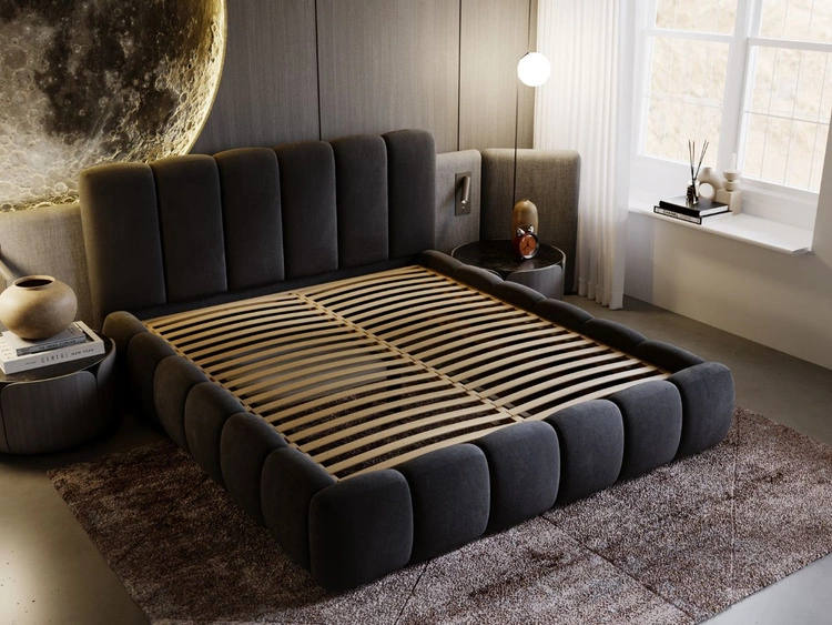 Polsterbett Ohne Bettkasten mit Lattenrost 200x200 Cloud Anthrazit
