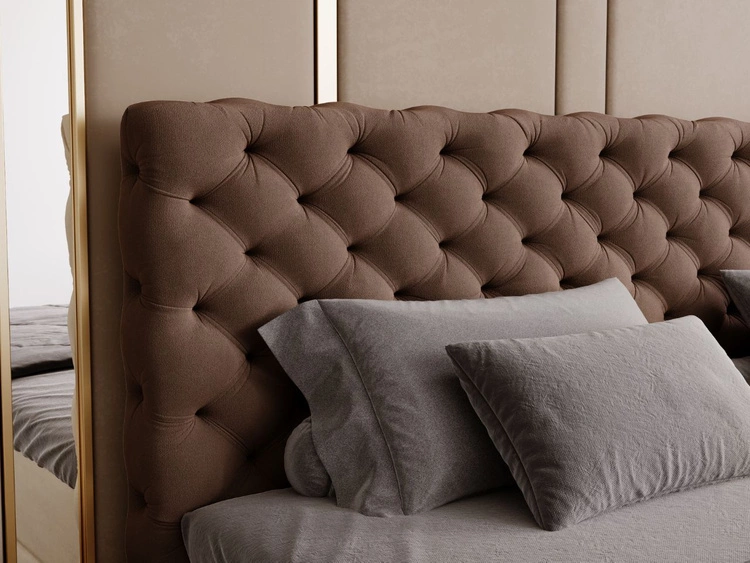 Boxspringbett mit Bettkasten 160x200 Bergamo Braun