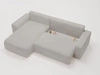Ecksofa L-Form Links mit Schlaffunktion und Bettkasten Tazones Hellgrau