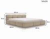 Polsterbett mit Bettkasten und Bettrost 140x200 Sweet Low Grau