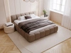 Polsterbett ohne Bettkasten mit Lattenrost 180x200 Cloud Low aus Bouclé-Stoff Braun