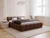 Polsterbett ohne Bettkasten mit Lattenrost 200x200 Cloud Low aus Samtstoff Braun