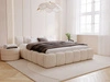 Polsterbett ohne Bettkasten mit Lattenrost 180x200 Cloud Low aus Samtstoff Beige
