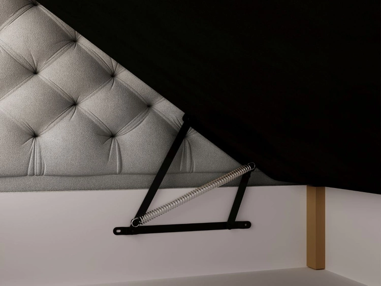 Boxspringbett mit Bettkasten 180x200 Bergamo Hellgrau