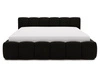 Polsterbett ohne Bettkasten mit Lattenrost 200x200 Cloud Low aus Samtstoff Schwarz