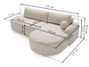 Ecksofa L-Form Rechts mit Schlaffunktion und Bettkasten Aurio O Creme