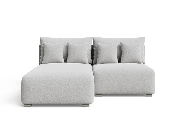 Ecksofa L-Form Links mit Schlaffunktion und Bettkasten Ronni Grau