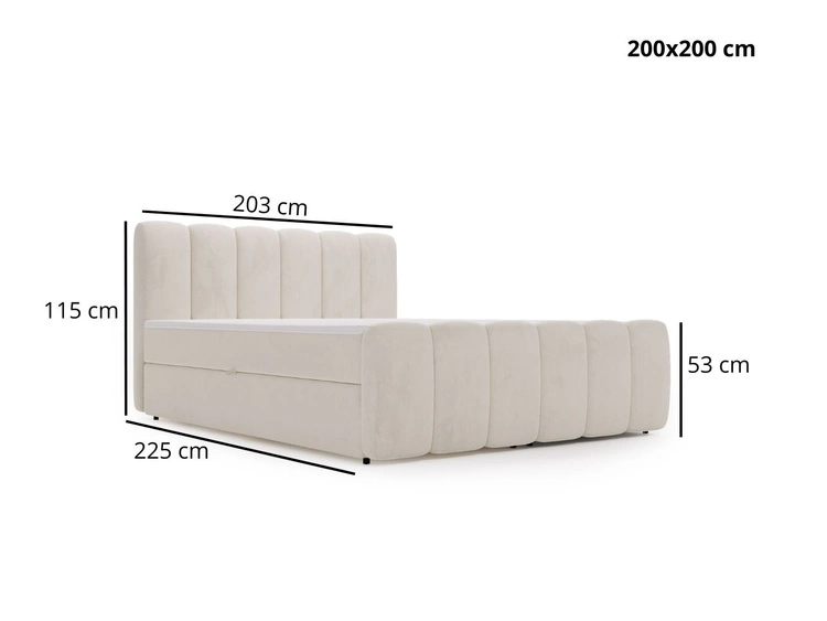 Boxspringbett mit Bettkasten 200x200 Cloud Beige