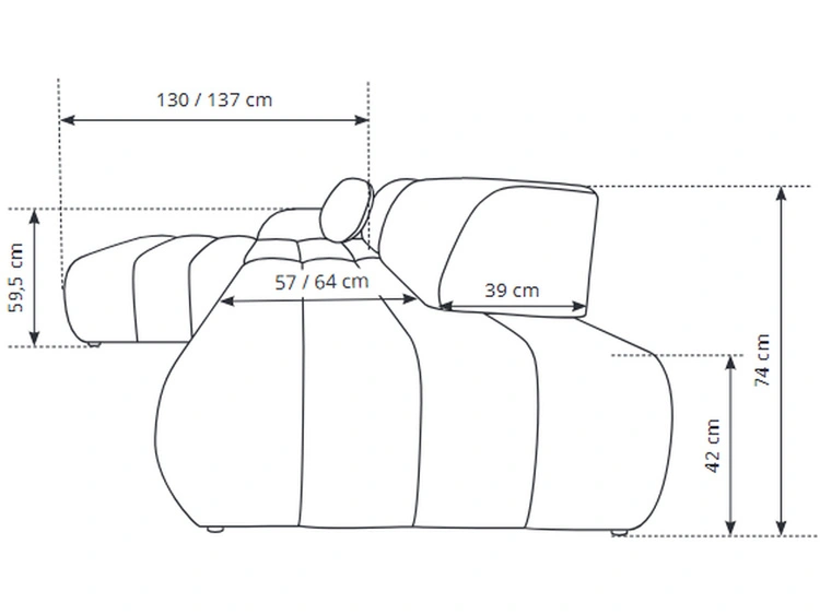 Ecksofa L-Form mit Schlaffunktion und Bettkasten Lisso Rechts Terrakotta