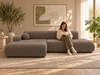 Ecksofa L-Form mit Schlaffunktion und Bettkasten Lisso Links Braun