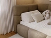 Gepolstertes Jugend-Einzelbett mit Bettkasten und Lattenrost 90x200 Modo One Rechts Braun