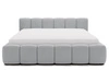 Polsterbett ohne Bettkasten mit Lattenrost 140x200 Cloud Low aus Samtstoff Grau