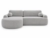 Ecksofa L-Form Links mit Schlaffunktion und Bettkasten Aurio Grau