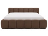 Polsterbett ohne Bettkasten mit Lattenrost 140x200 Cloud Low aus Samtstoff Braun
