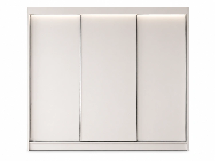 Schiebetürenschrank 250 cm mit LED-Beleuchtung Diano Weiß
