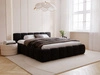 Polsterbett ohne Bettkasten mit Lattenrost 160x200 Cloud Low aus Samtstoff Schwarz