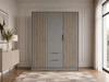 Kleiderschrank 155 cm Macron Grau, Artisan Eiche
