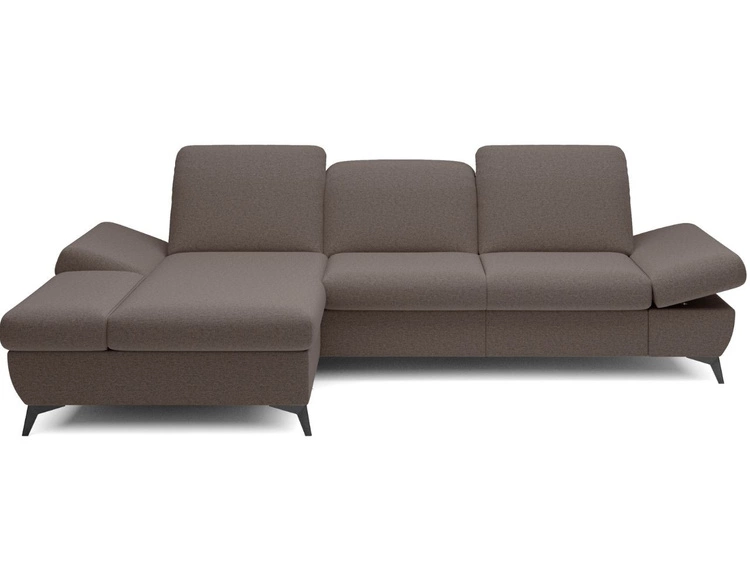Ecksofa L-Form Links mit Schlaffunktion und Bettkasten Hannover Dunkelbraun