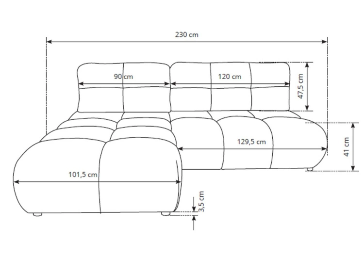 Ecksofa mit Schlaffunktion und Bettkasten Links Milet Beige