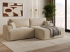 Ecksofa L-Form mit Schlaffunktion und Bettkasten Serene Rechts Beige