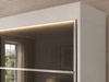 Schiebetürenschrank mit Sprossen 250 cm mit LED-Beleuchtung Ponti Weiß, Grau