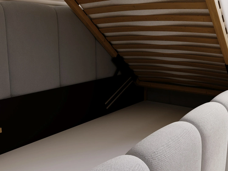 Jugendbett Einzelbett mit Bettkasten und Lattenrost 90x200 Cloud One Grau