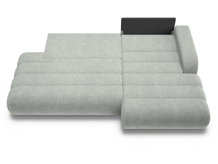 Ecksofa L-Form mit Schlaffunktion und Bettkasten Lisso Rechts Hellgrün