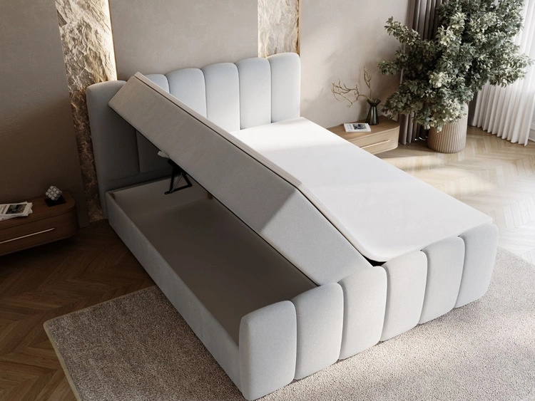 Boxspringbett mit Bettkasten 180x200 Cloud Grau