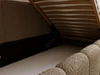 Jugendbett Einzelbett mit Bettkasten und Lattenrost 90x200 Cloud One Braun Bouclé-Stoff 