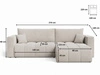 Ecksofa L-Form mit Schlaffunktion und Bettkasten Neva Bouclé-Stoff Grau