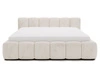 Polsterbett ohne Bettkasten mit Lattenrost 200x200 Cloud Low aus Samtstoff Beige