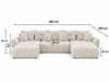 Wohnlandschaft mit Schlaffunktion und Bettkasten Decor U Beige