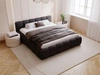 Polsterbett ohne Bettkasten mit Lattenrost 140x200 Cloud Low aus Bouclé-Stoff Schwarz