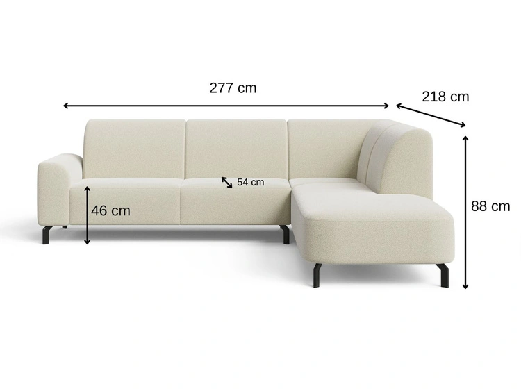Ecksofa L-Form Links Regento Bouclé-Stoff Grau