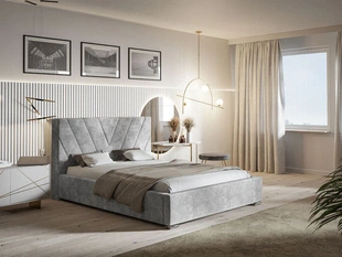 Polsterbett mit Bettkasten und Lattenrost 160x200 Tivoli Hellgrau